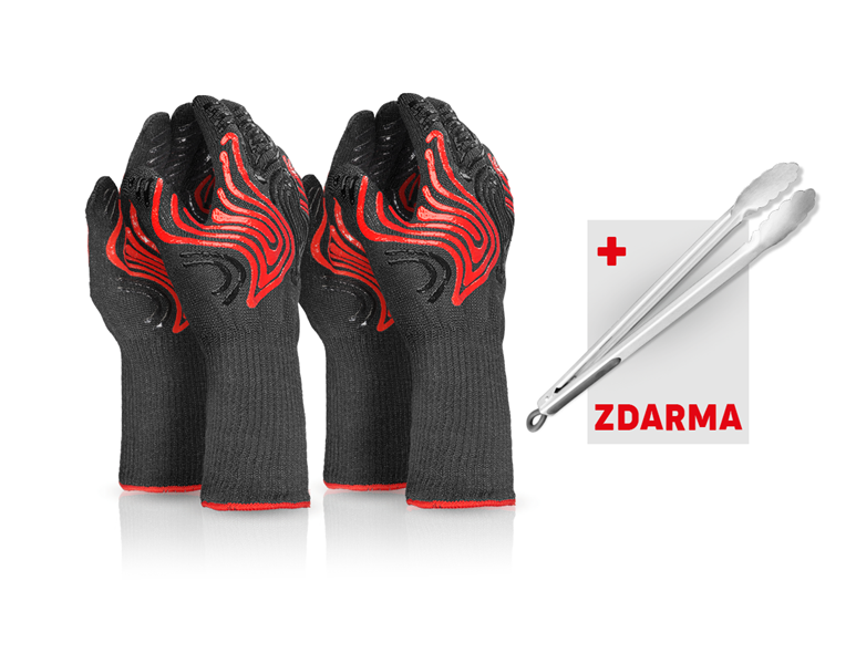 2x Ochranné rukavice Heat-Expert + gril. kleště
