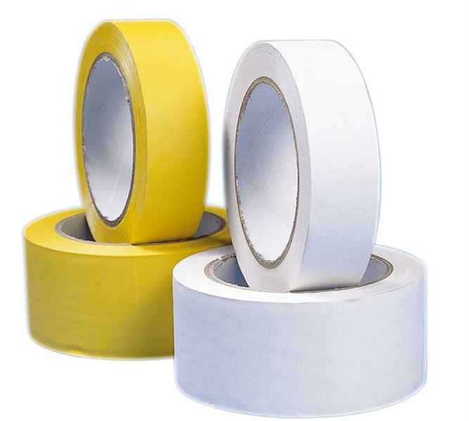 Plastová lepicí páska, žlutá a bílá
