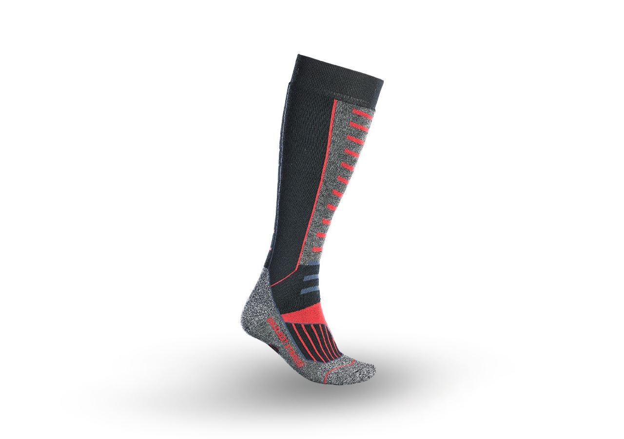 Chlad: e.s. Víceúčelové ponožky x-warm/x-high + černá/hliník/ohnivě červená