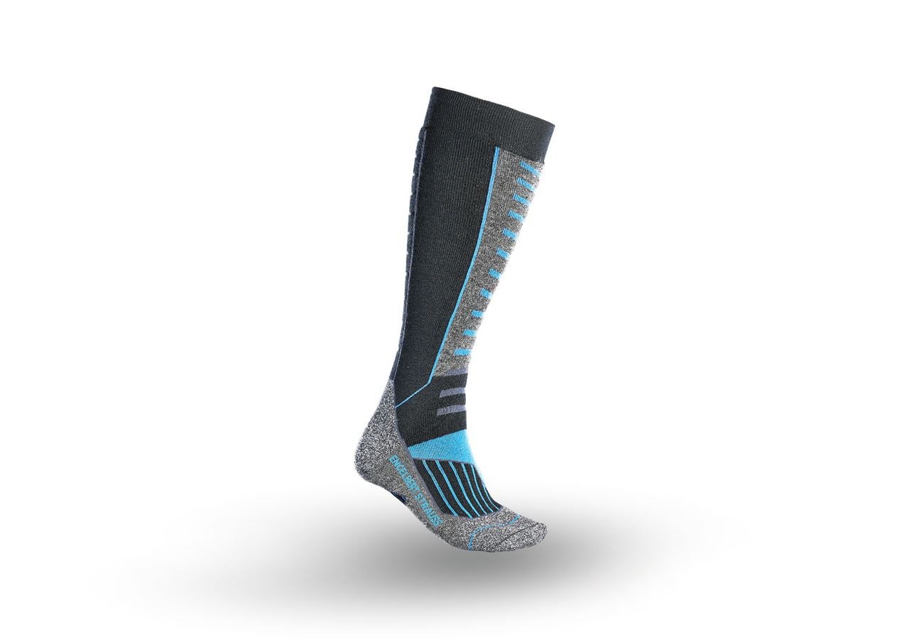 Chlad: e.s. Víceúčelové ponožky x-warm/x-high + černá/hliník/modrá chrpa