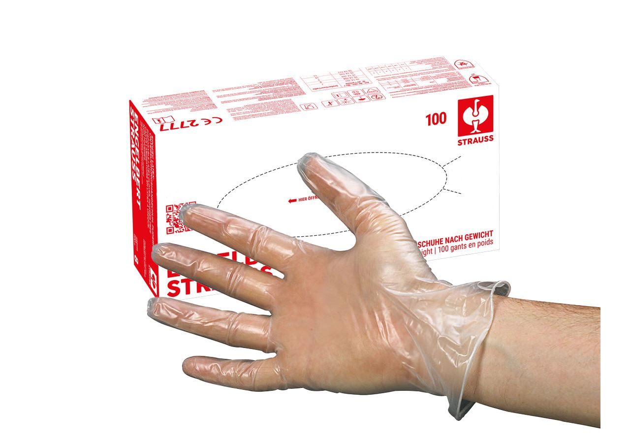 Jednorázové rukavice: Jedn.vinylové rukavice na vyšetření,lehce pud