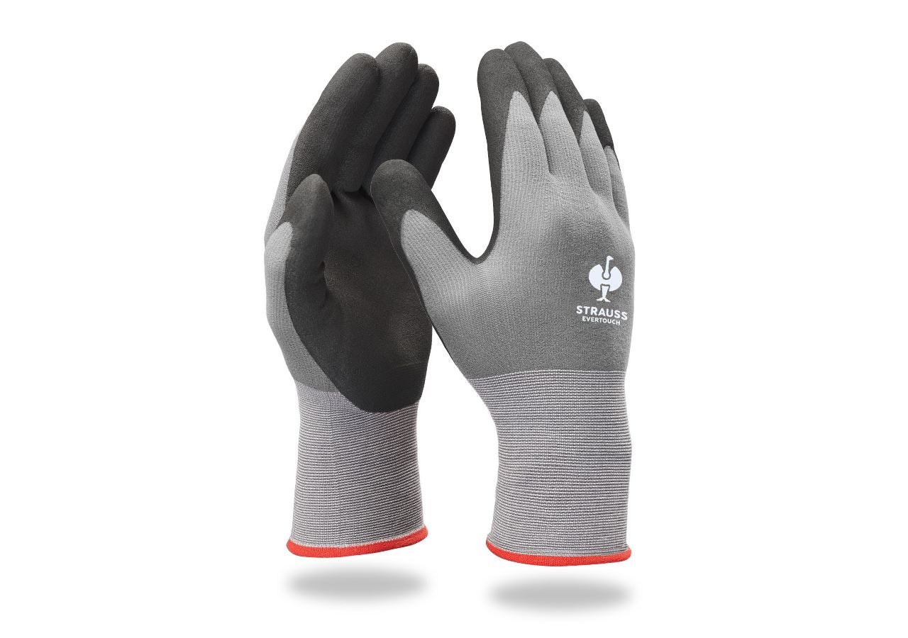 Povrstvené: e.s. Nitrilové rukavice evertouch micro + černá/šedá