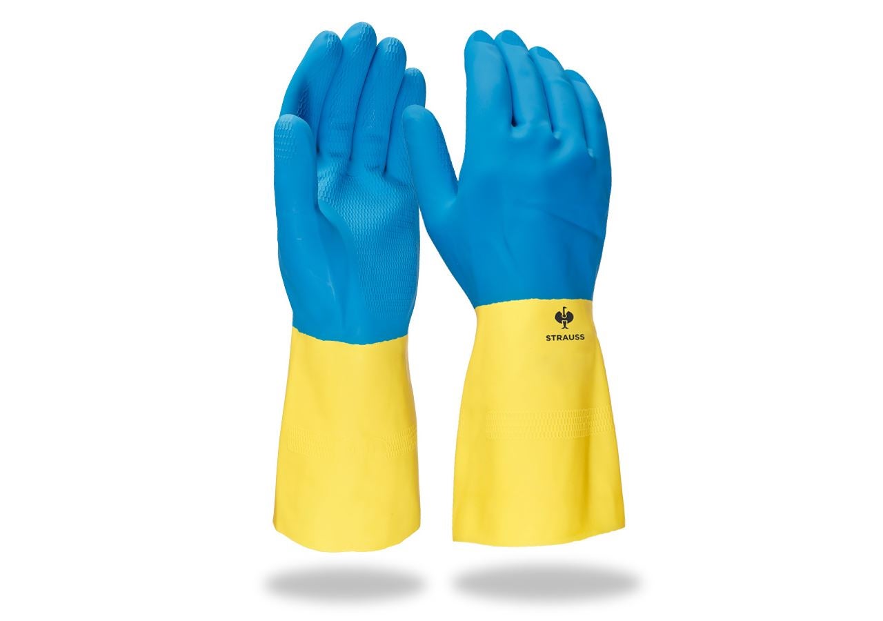 Povrstvené: Latexové rukavice do domácnosti Super II + žlutá/modrá