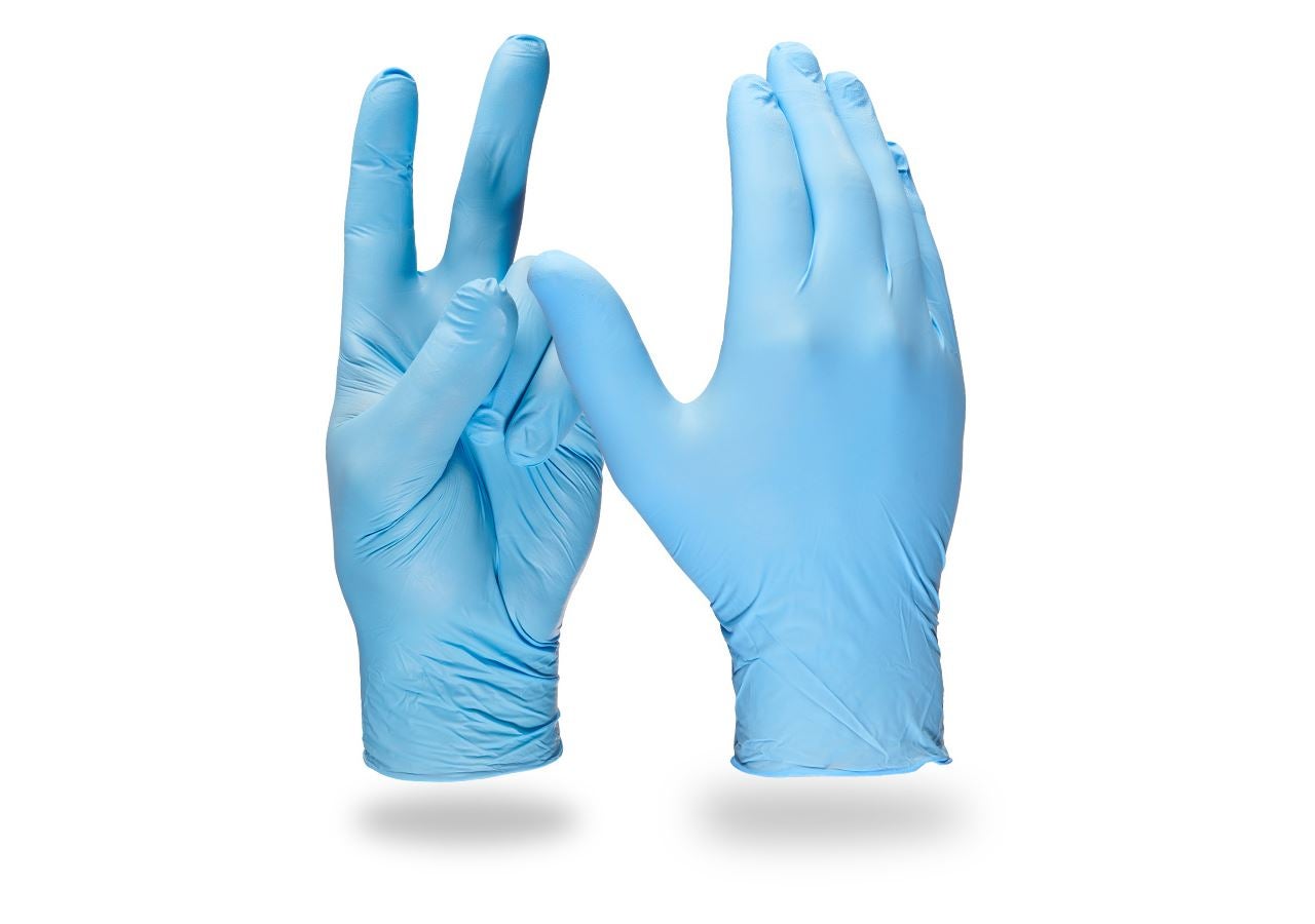 Povrstvené: Jednorázové nitrilové rukavice Basic, bez pudru + modrá