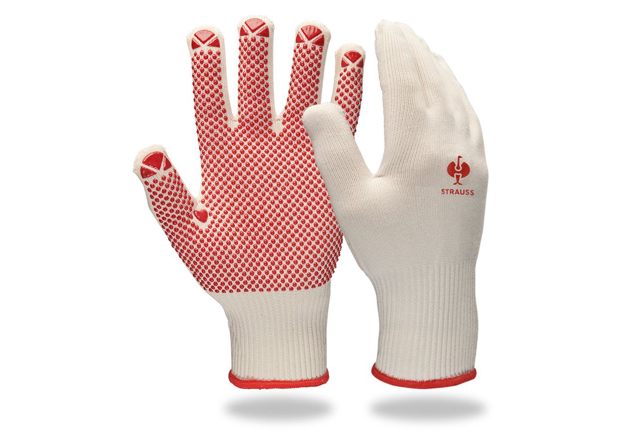 Povrstvené: Pletené rukavice s PVC Rondo + bílá