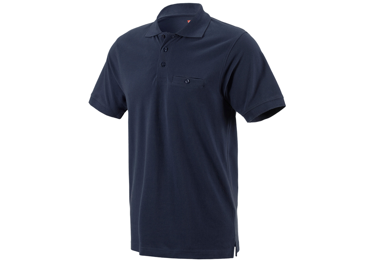 Trička, svetry & košile: Polo-Tričko cotton Pocket + tmavomodrá