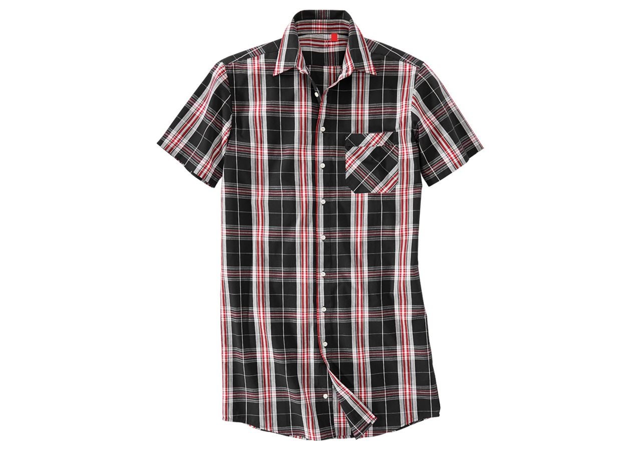 Truhlář / Stolař: Košile s krátkým rukávem Lübeck, extra dlouhá + černá/červená/bílá