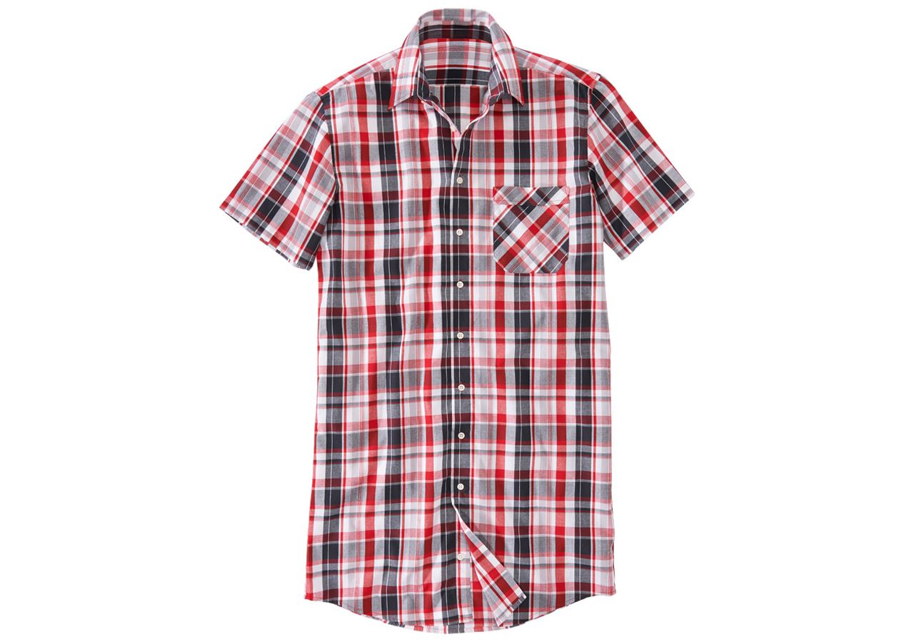 Trička, svetry & košile: Košile s krátkým rukávem Lübeck, extra dlouhá + bílá/černá/červená