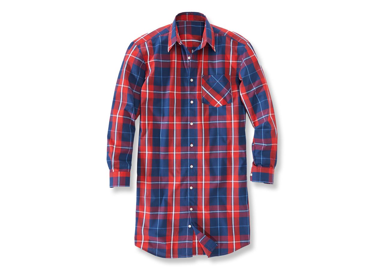 Trička, svetry & košile: Košile s dlouhým rukávem Hamburg, extra dlouhá + červená/tmavomodrá/bílá