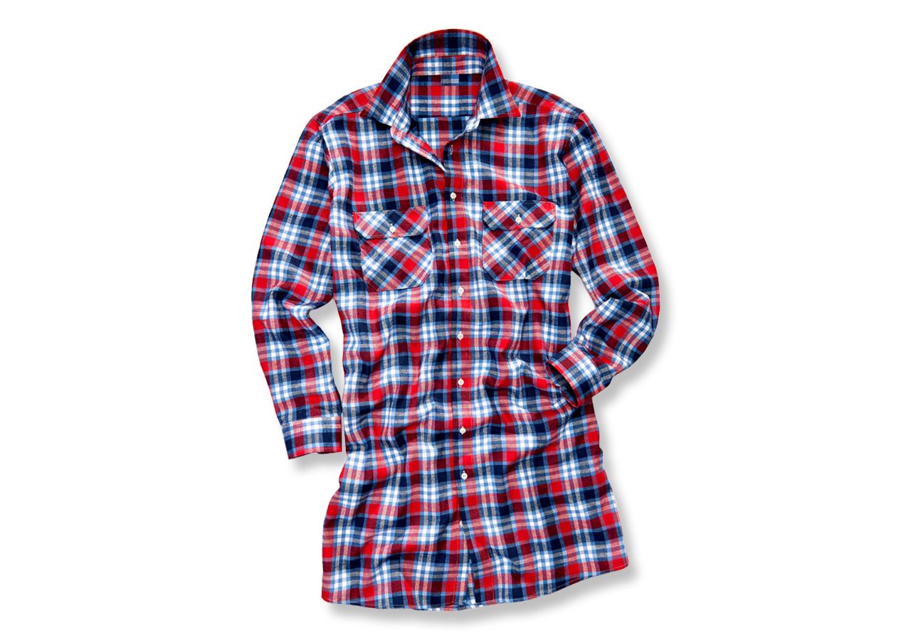 Trička, svetry & košile: Bavlněná košile Bergen, extra dlouhá + červená/tmavomodrá/kobalt
