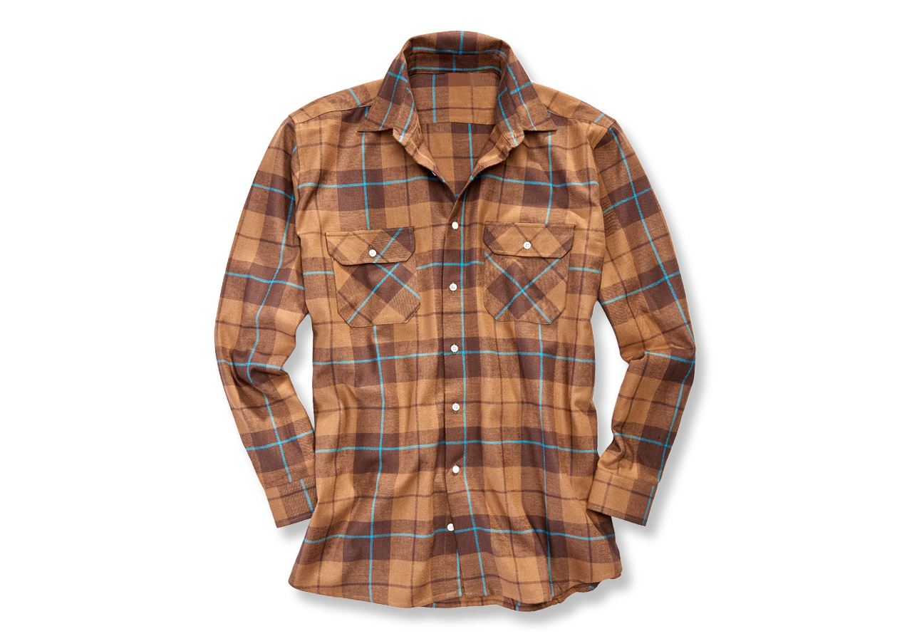 Trička, svetry & košile: Bavlněná košile Hannover, běžná délka + kaštan/lískový oříšek/tmavá petrol