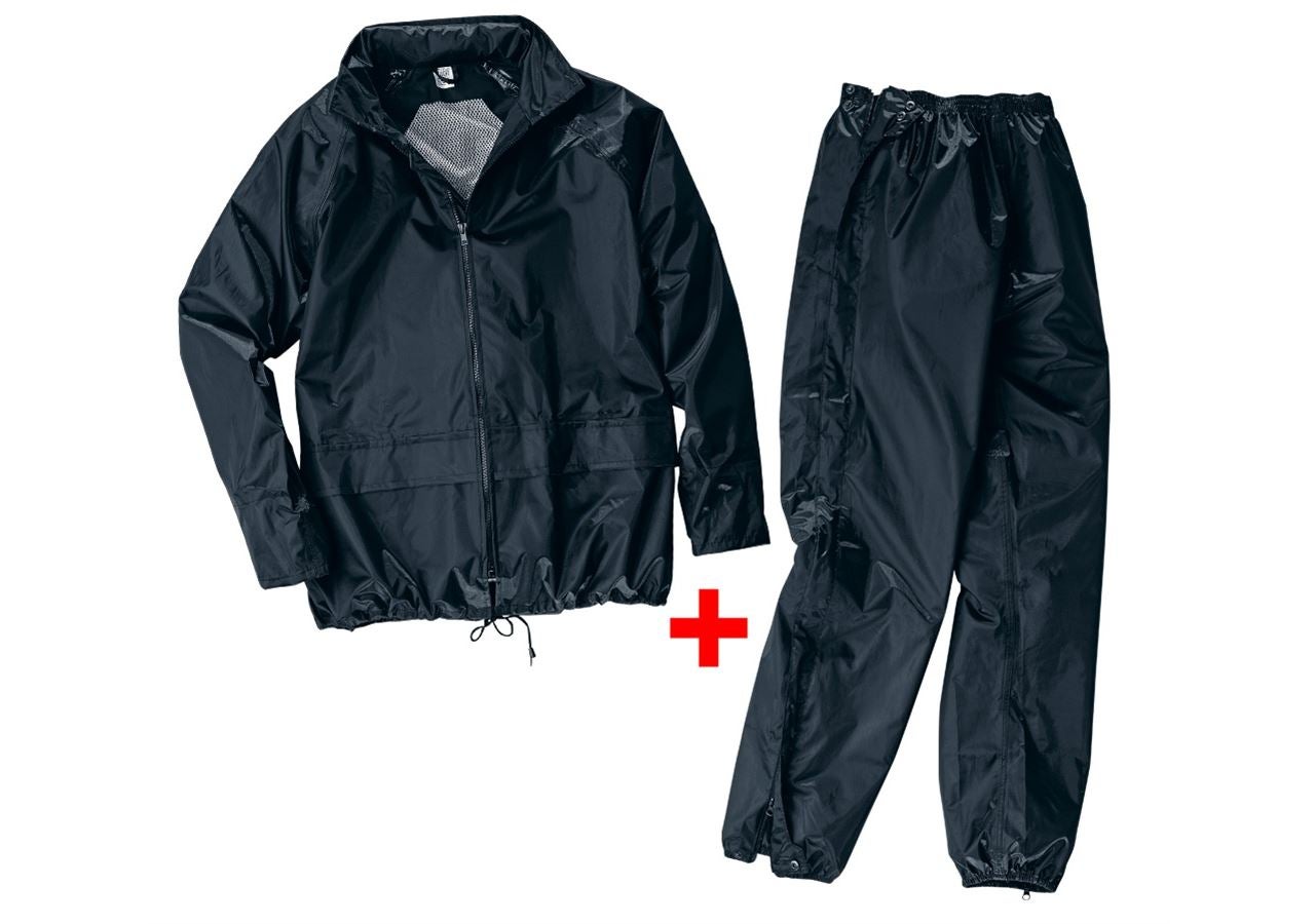Pracovní bundy: Sada bunda do deště/kalhoty do deště + černá