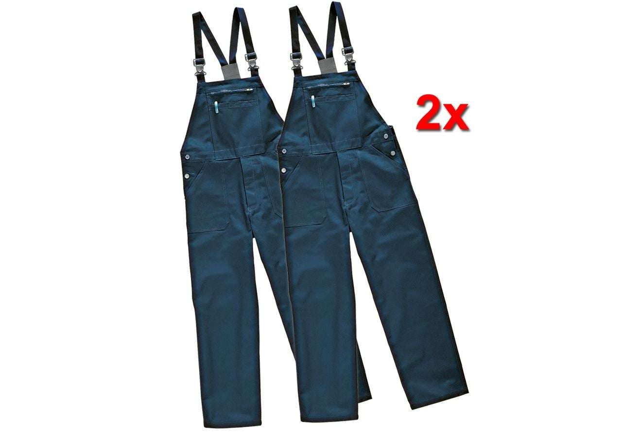 Pracovní kalhoty: Kalhoty s laclem Basic, 2 ks v balení + tmavomodrá
