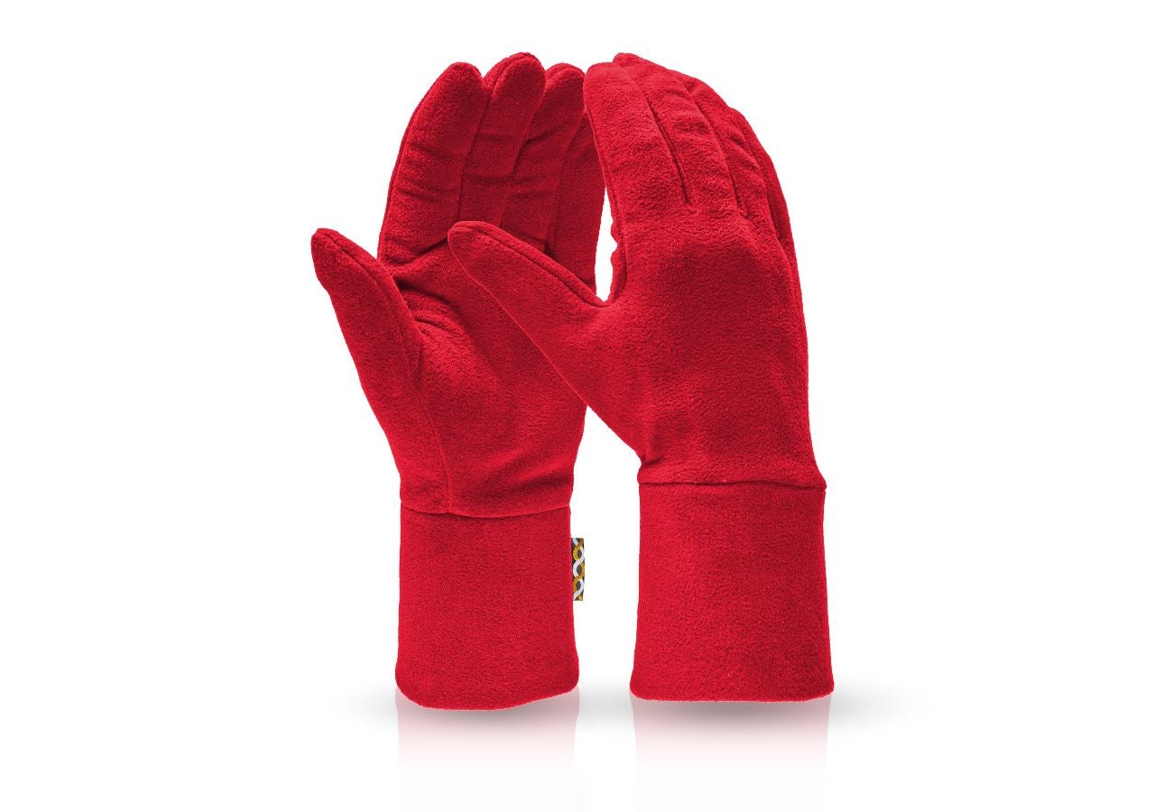 Chlad: e.s. FIBERTWIN® microfleece rukavice + ohnivě červená
