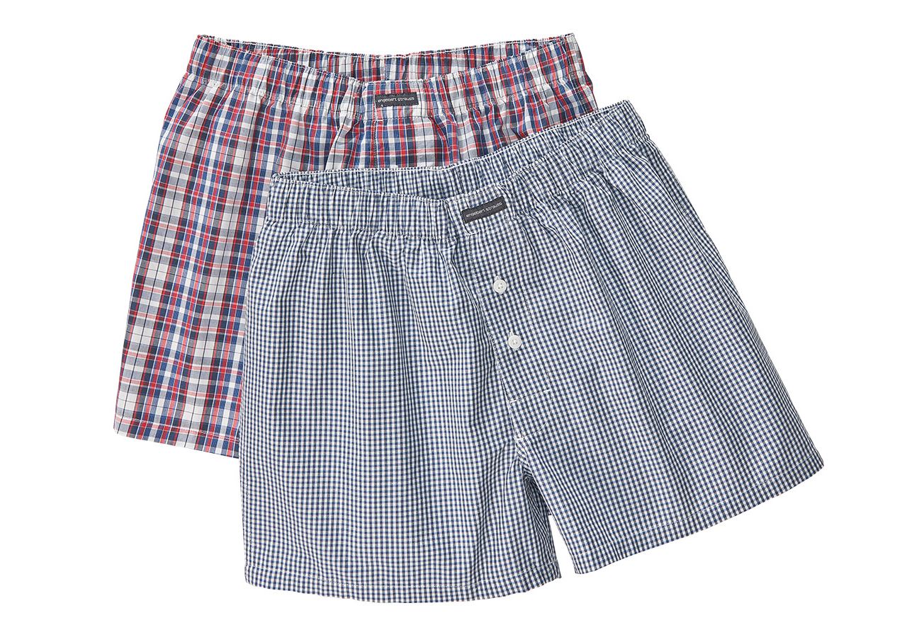 Spodní prádlo | Termo oblečení: e.s. Boxerky, 2 ks v balení + bílá/pacifik+červená/pacifik/bílá