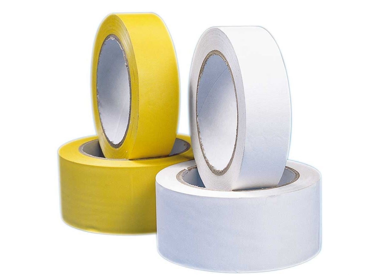 Plastové pásky | krepové pásky: Plastová lepicí páska, žlutá a bílá + žlutá