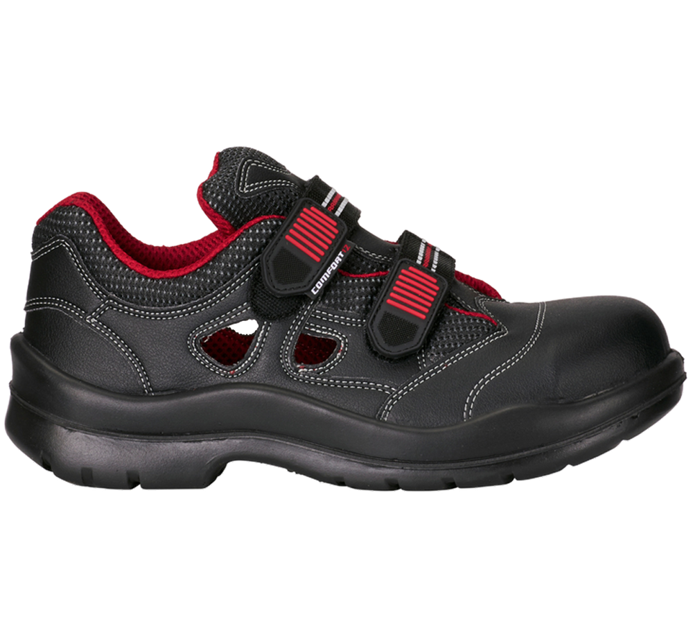 S1P	: S1P Bezpečnostní sandály Comfort12 + černá/červená