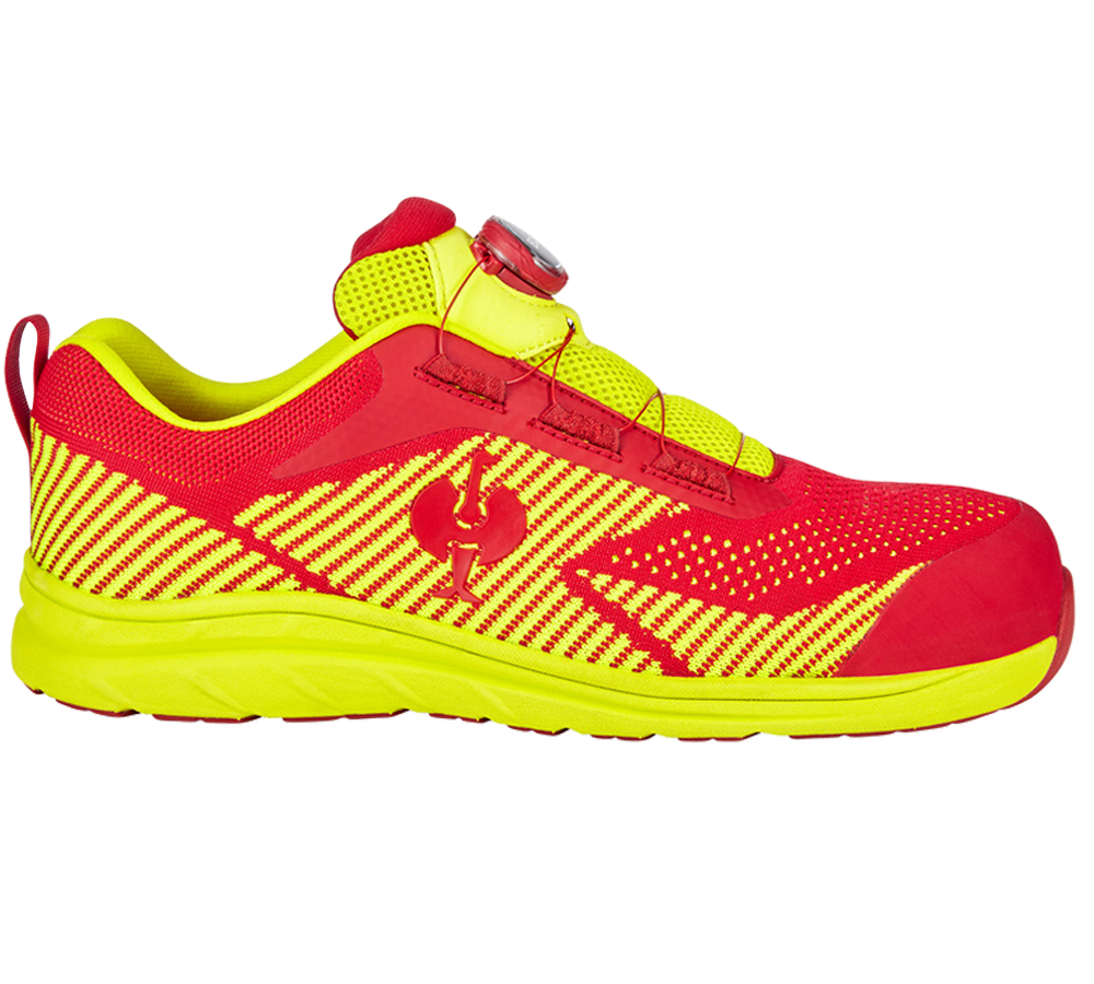 S1: S1 Bezpečnostní obuv e.s. Tegmen IV low + ohnivě červená/výstražná žlutá