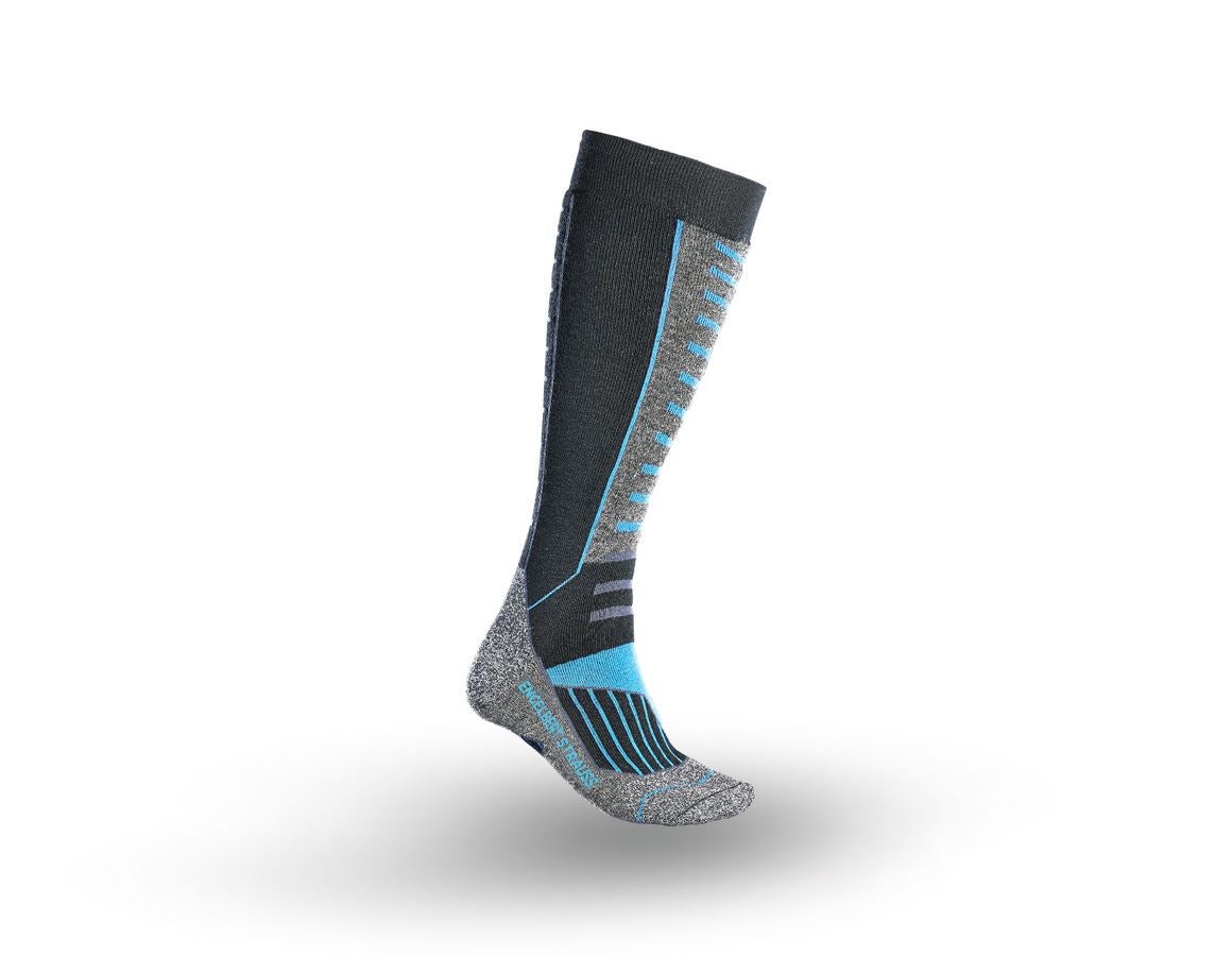 Chlad: e.s. Víceúčelové ponožky x-warm/x-high + černá/hliník/modrá chrpa