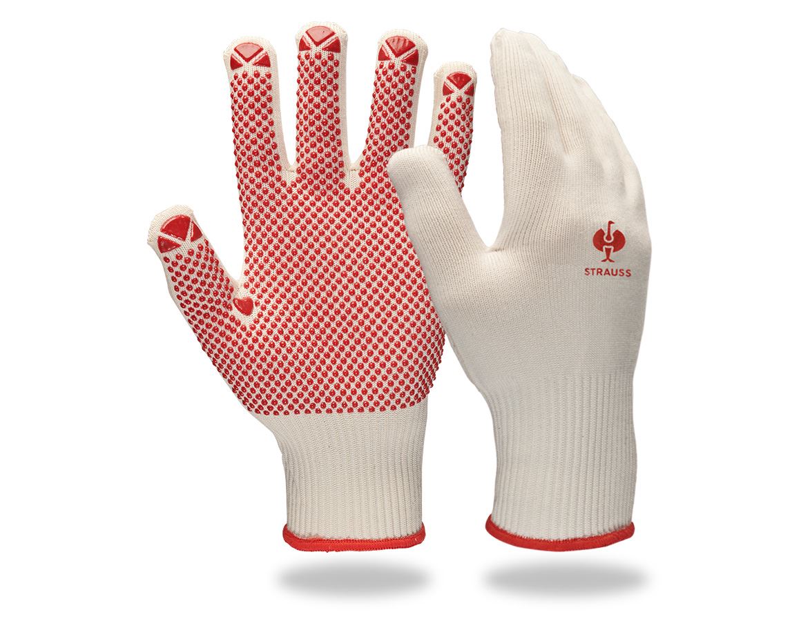 Povrstvené: Pletené rukavice s PVC Rondo + bílá