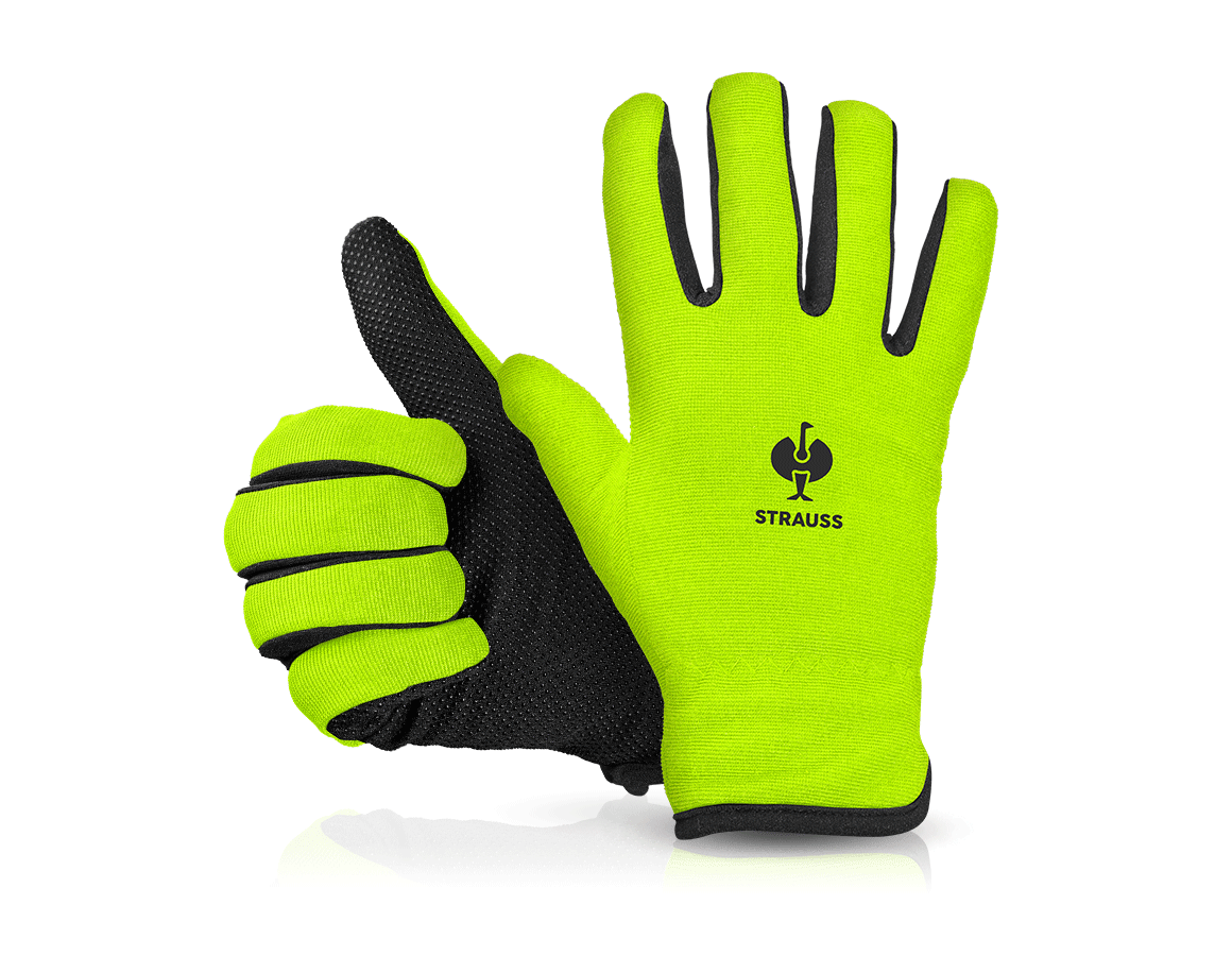 Povrstvené: e.s. Zimní rukavice Fleece Comfort + výstražná žlutá/černá