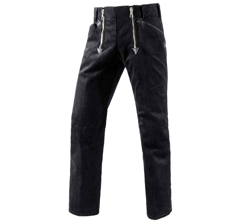 Pracovní kalhoty: e.s. Cechovní kalhoty z hrubého kordu bez rozšířen + černá