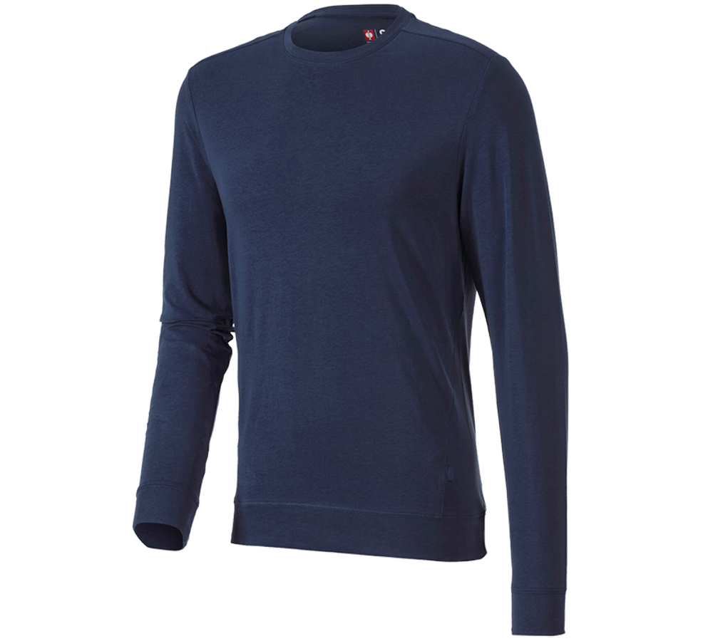 Trička, svetry & košile: e.s. triko s dlouhým rukávem cotton stretch + tmavomodrá