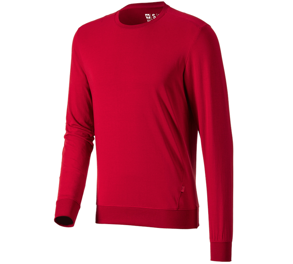Instalatéři: e.s. triko s dlouhým rukávem cotton stretch + ohnivě červená