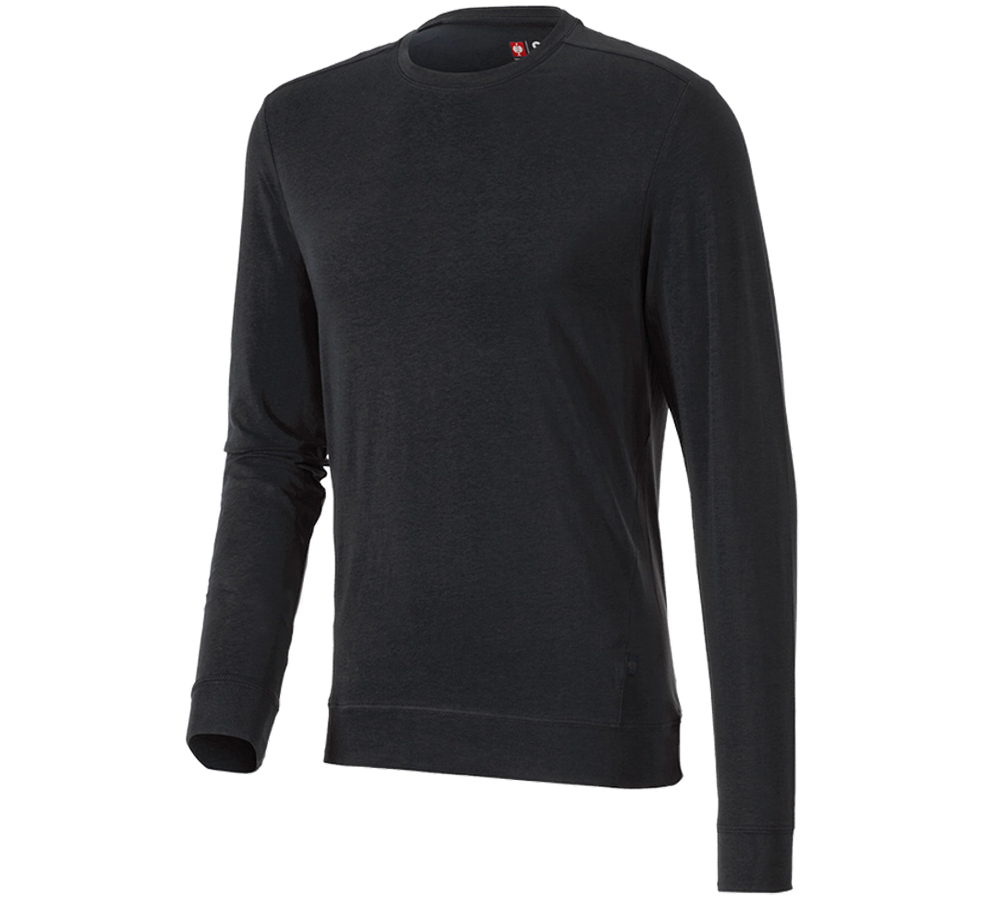 Trička, svetry & košile: e.s. triko s dlouhým rukávem cotton stretch + černá