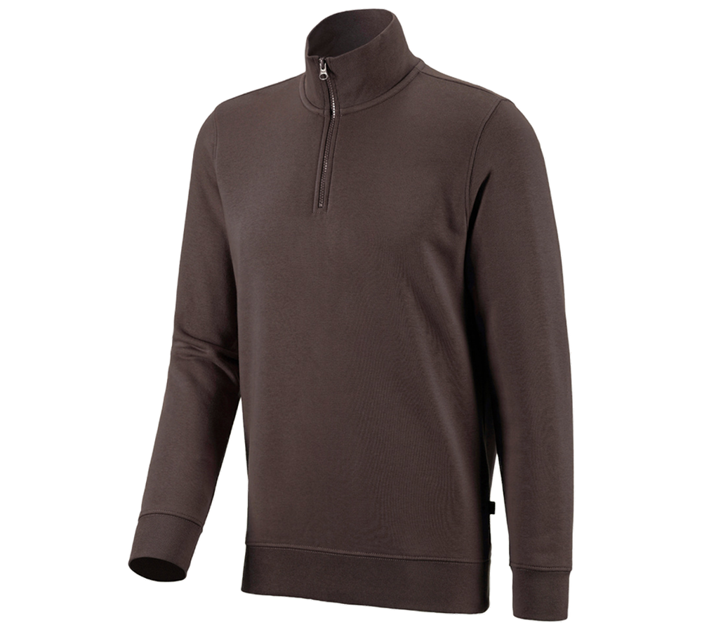 Trička, svetry & košile: e.s. ZIP-Mikina poly cotton + kaštan