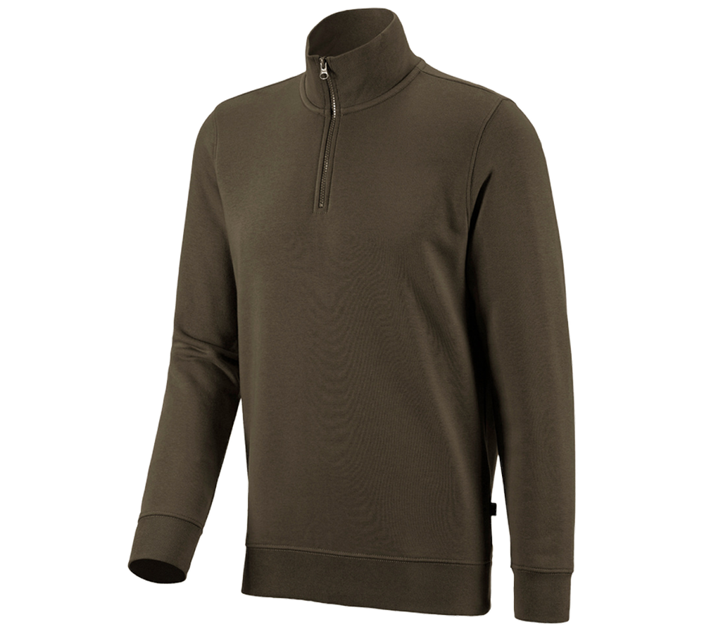 Trička, svetry & košile: e.s. ZIP-Mikina poly cotton + olivová