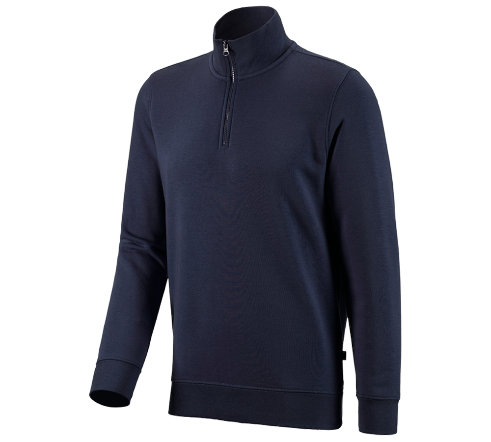Trička, svetry & košile: e.s. ZIP-Mikina poly cotton + tmavomodrá