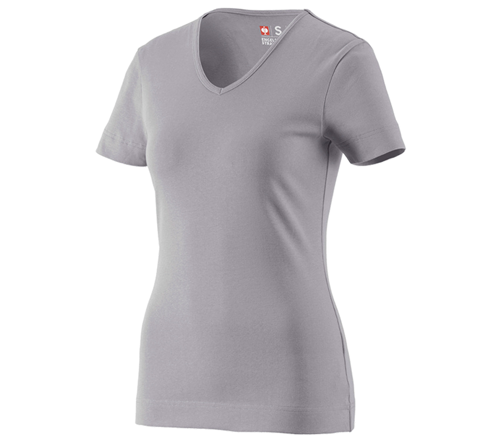 Trička | Svetry | Košile: e.s. Tričko cotton V-Neck, dámské + platinová