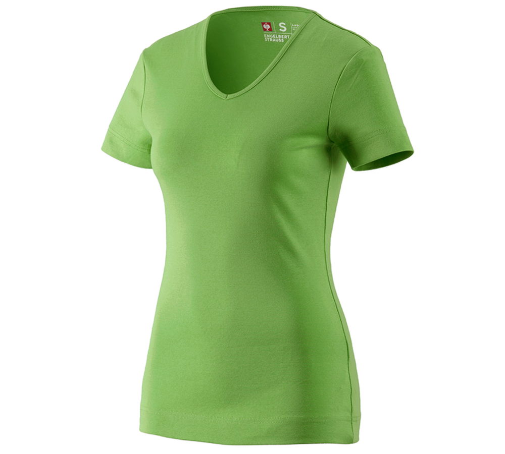 Trička | Svetry | Košile: e.s. Tričko cotton V-Neck, dámské + mořská zelená