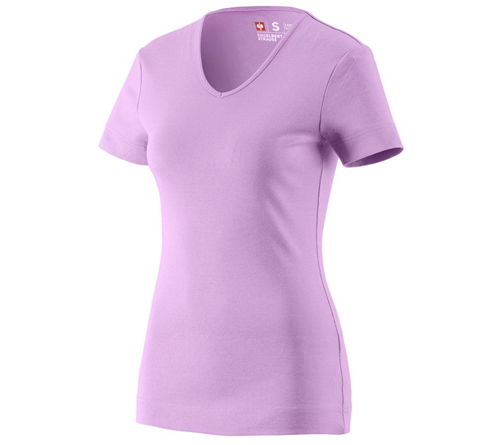 Trička | Svetry | Košile: e.s. Tričko cotton V-Neck, dámské + levandulová