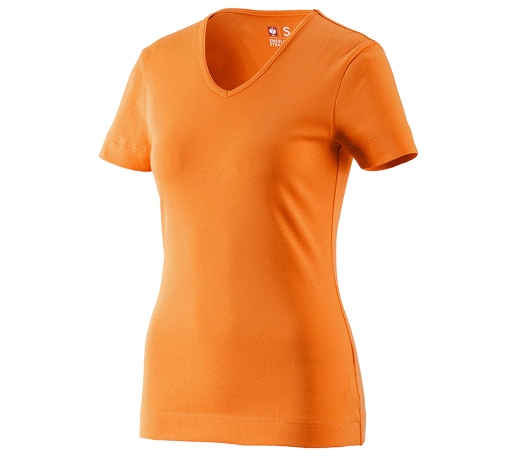 Trička | Svetry | Košile: e.s. Tričko cotton V-Neck, dámské + oranžová