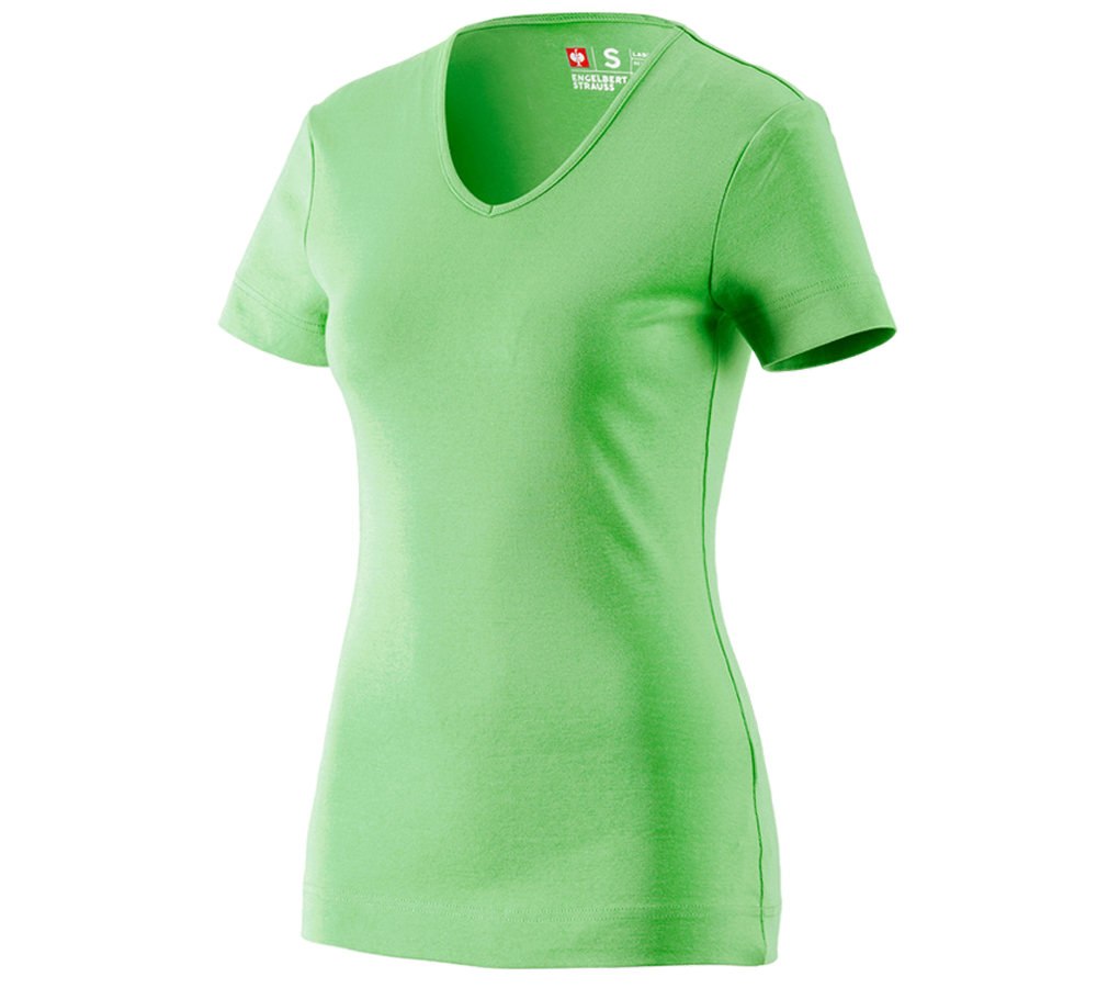 Trička | Svetry | Košile: e.s. Tričko cotton V-Neck, dámské + zelené jablko