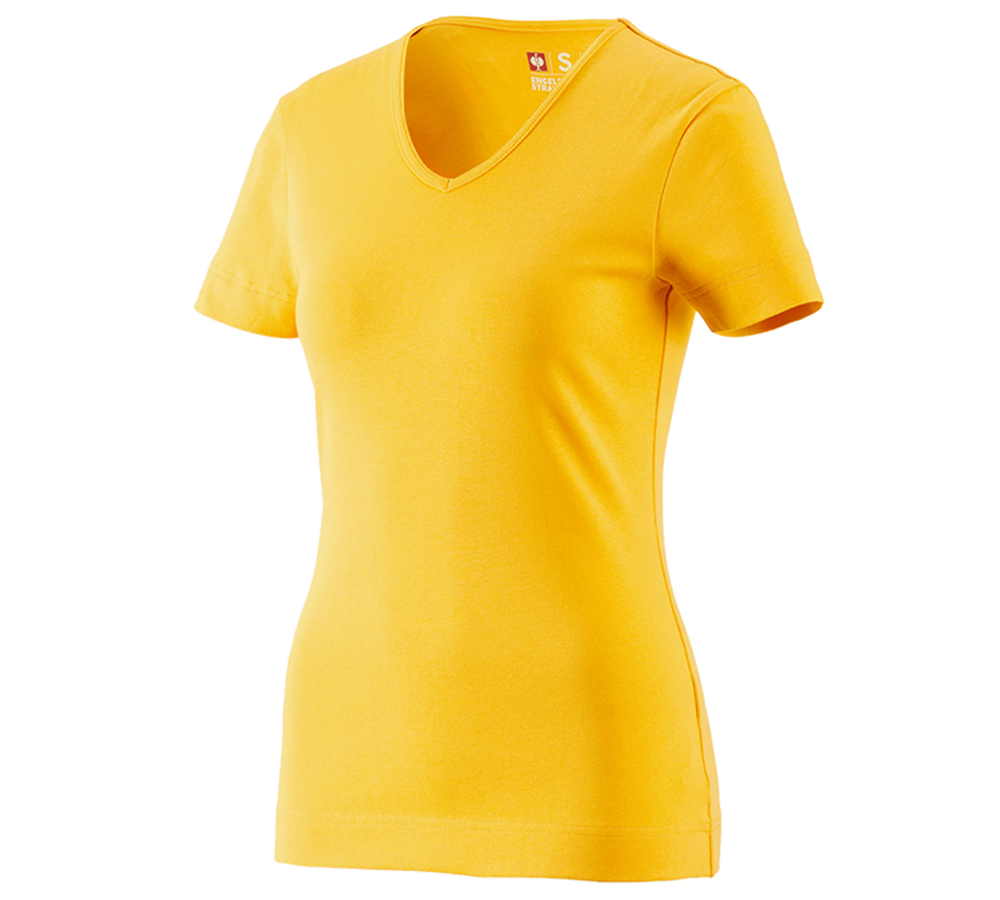 Trička | Svetry | Košile: e.s. Tričko cotton V-Neck, dámské + žlutá
