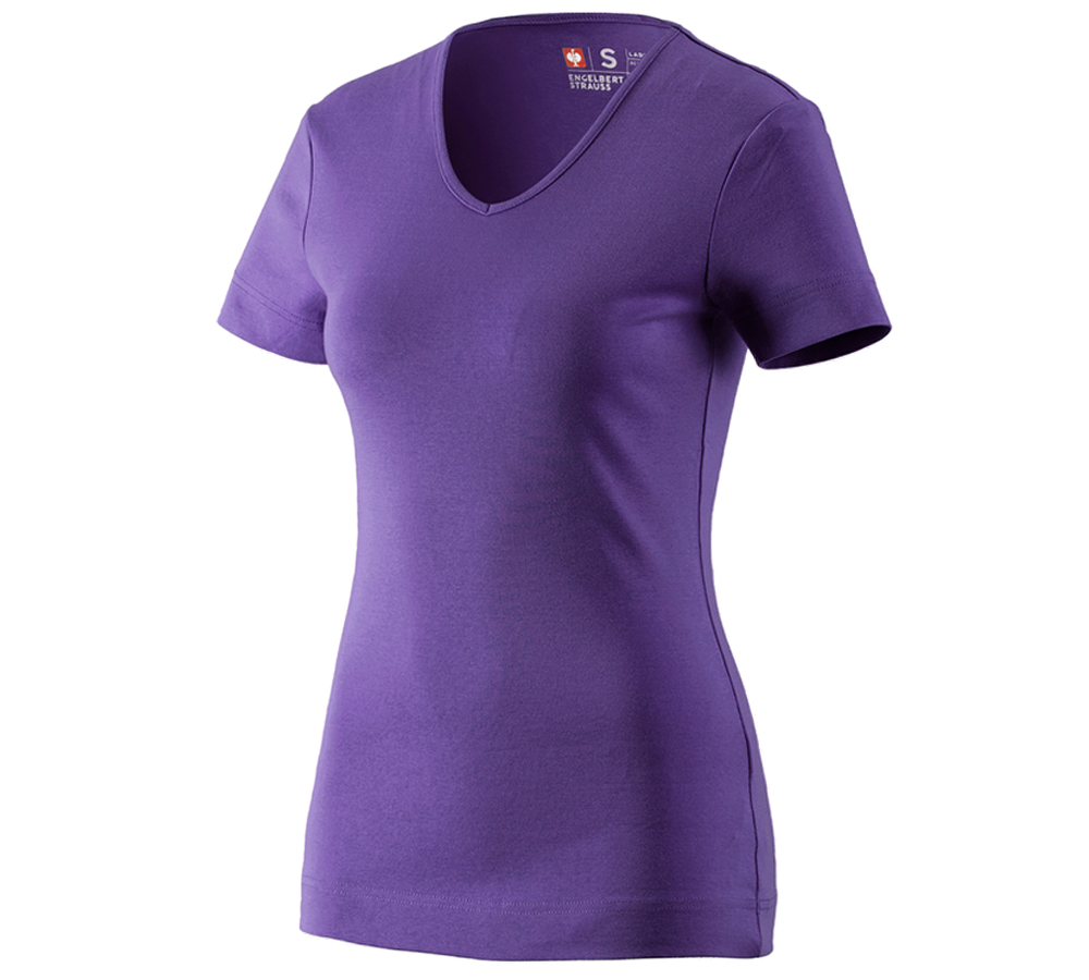Trička | Svetry | Košile: e.s. Tričko cotton V-Neck, dámské + jasně fialová
