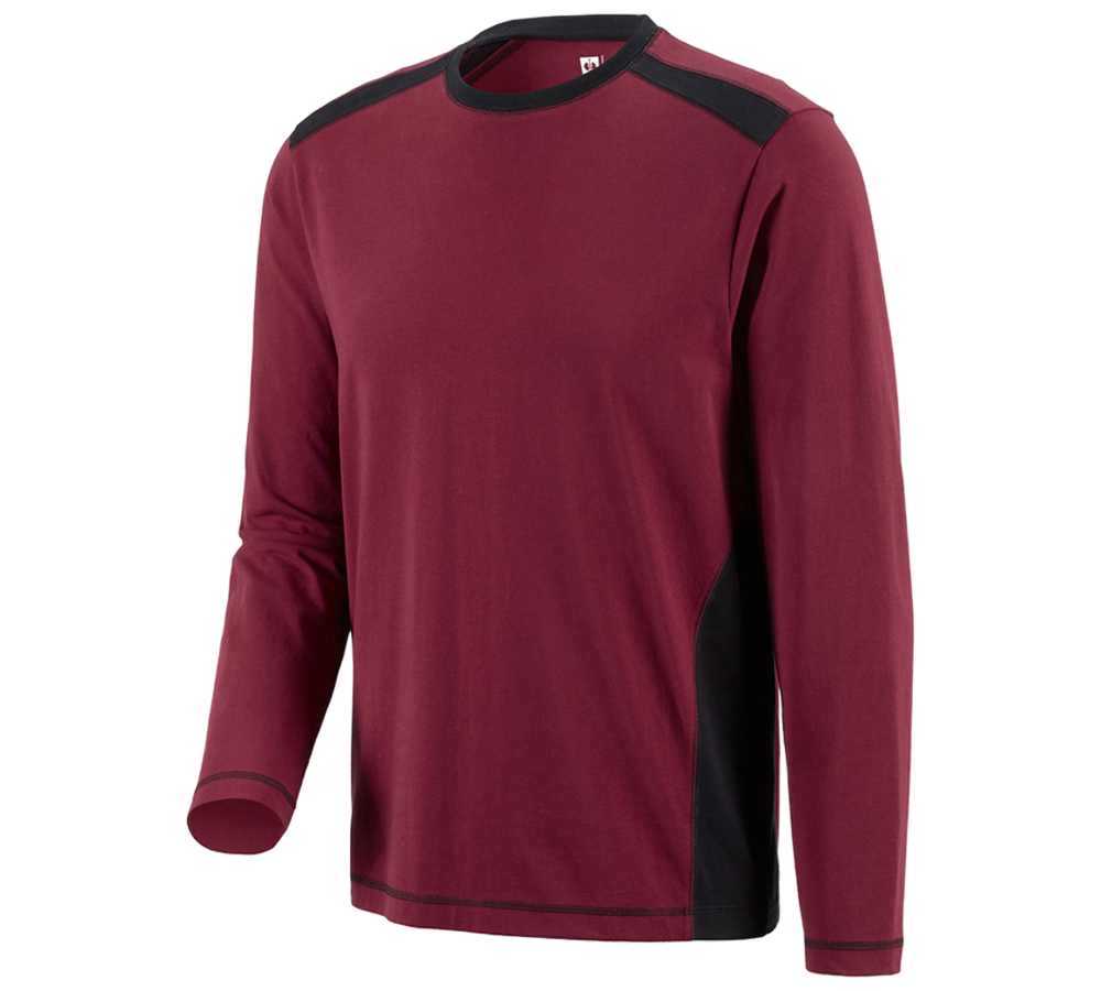 Trička, svetry & košile: Triko s dlouhým rukávem cotton e.s.active + bordó/černá