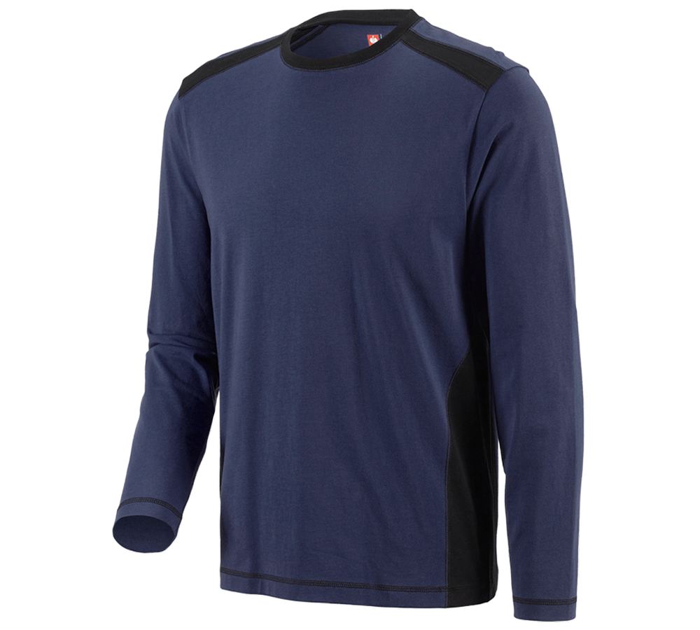 Trička, svetry & košile: Triko s dlouhým rukávem cotton e.s.active + tmavomodrá/černá