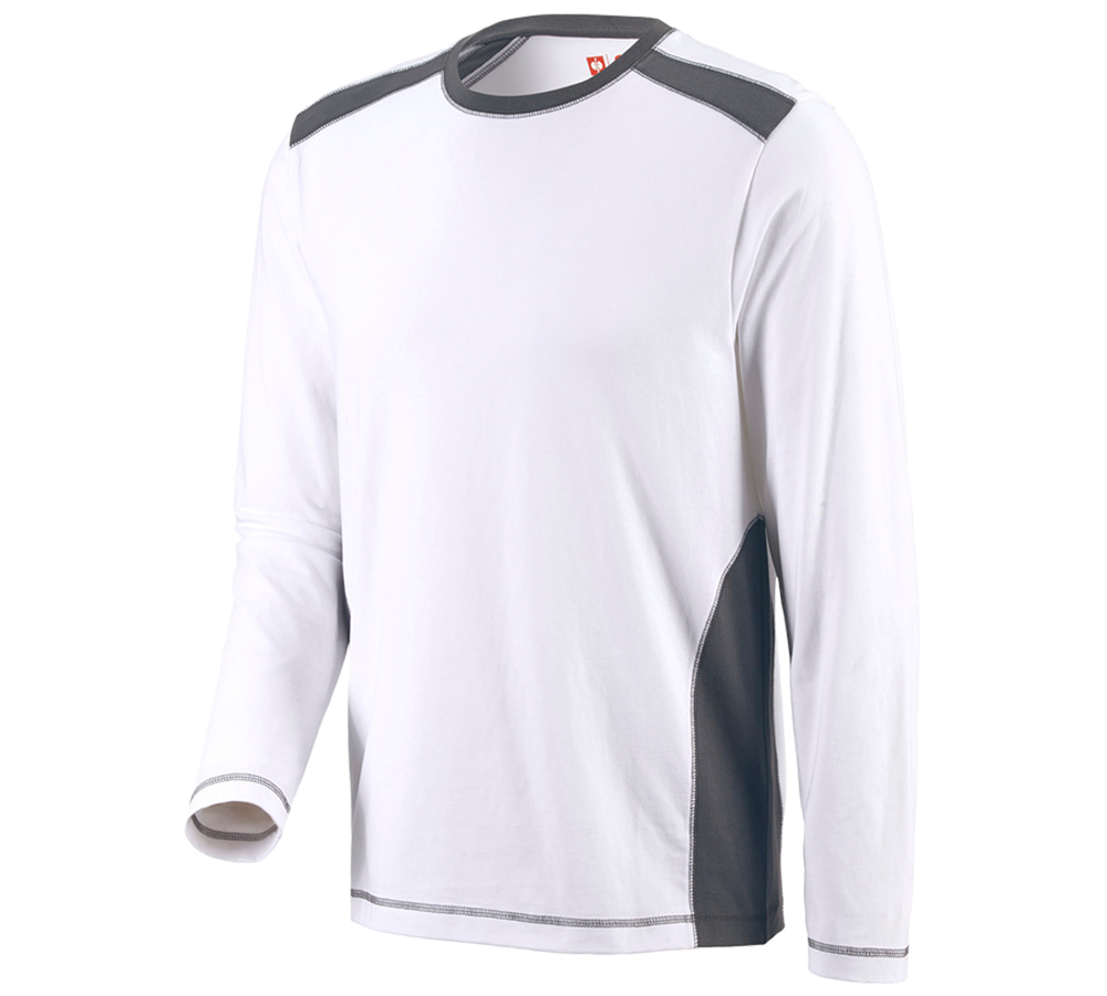 Trička, svetry & košile: Triko s dlouhým rukávem cotton e.s.active + bílá/antracit