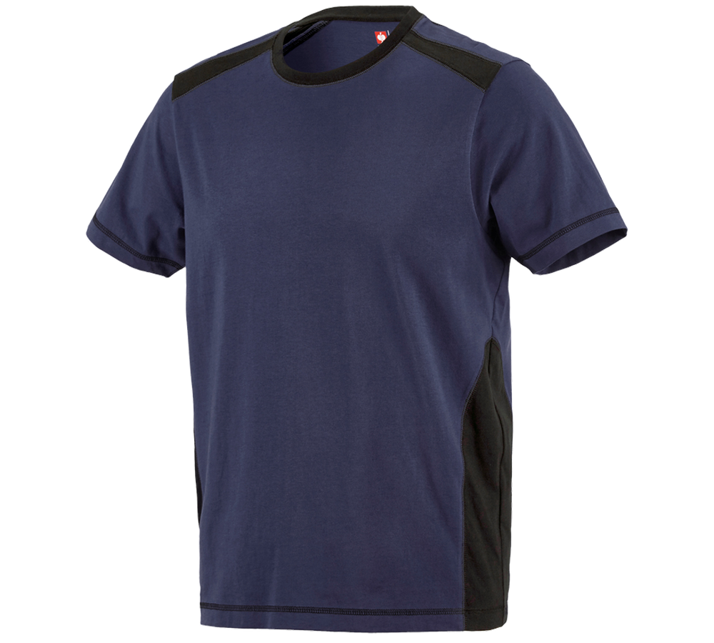 Trička, svetry & košile: Tričko cotton e.s.active + tmavomodrá/černá