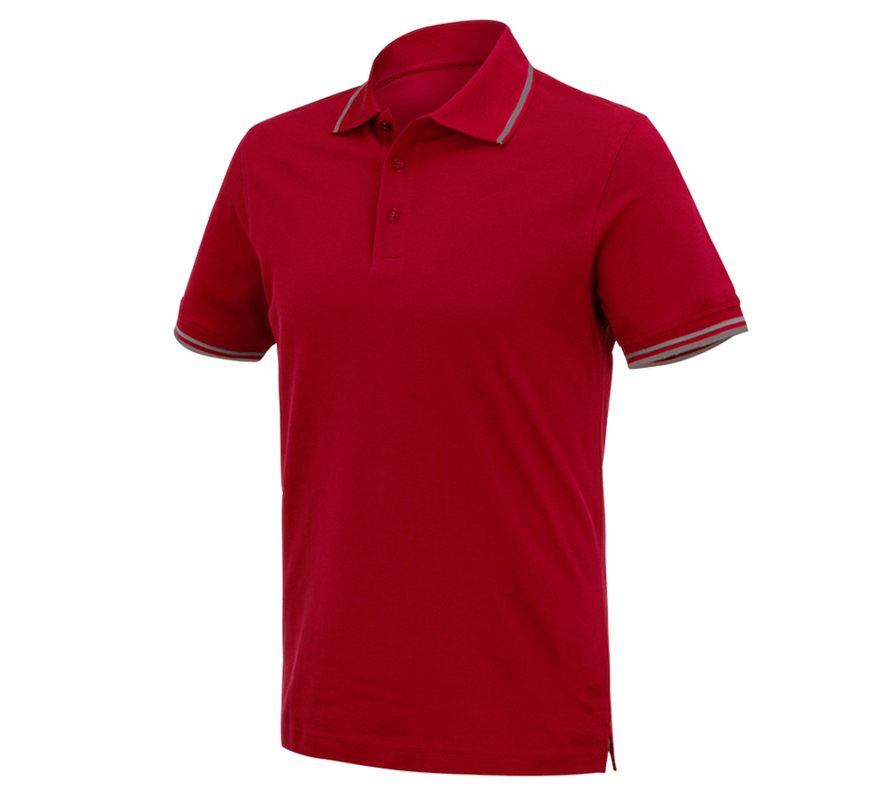 Zahradní / Lesnictví a Zemědělství: e.s. Polo-Tričko cotton Deluxe Colour + ohnivě červená/hliník