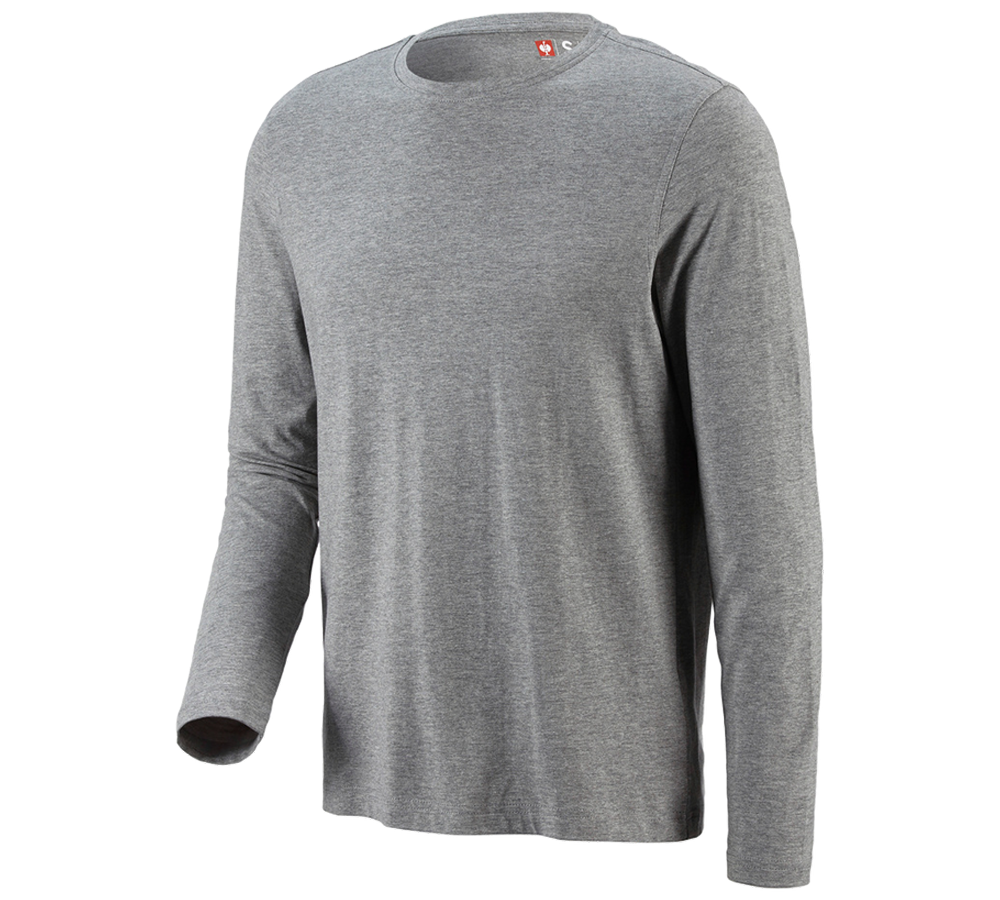 Trička, svetry & košile: e.s. triko s dlouhým rukávem cotton + šedý melír