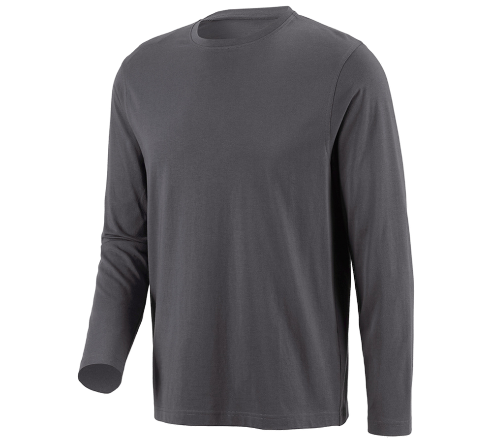 Trička, svetry & košile: e.s. triko s dlouhým rukávem cotton + antracit