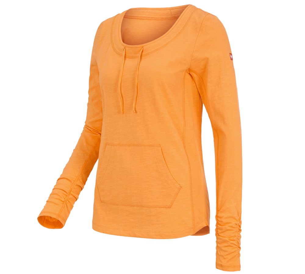 Trička | Svetry | Košile: e.s. Longsleeve cotton slub, dámské + světle oranžová