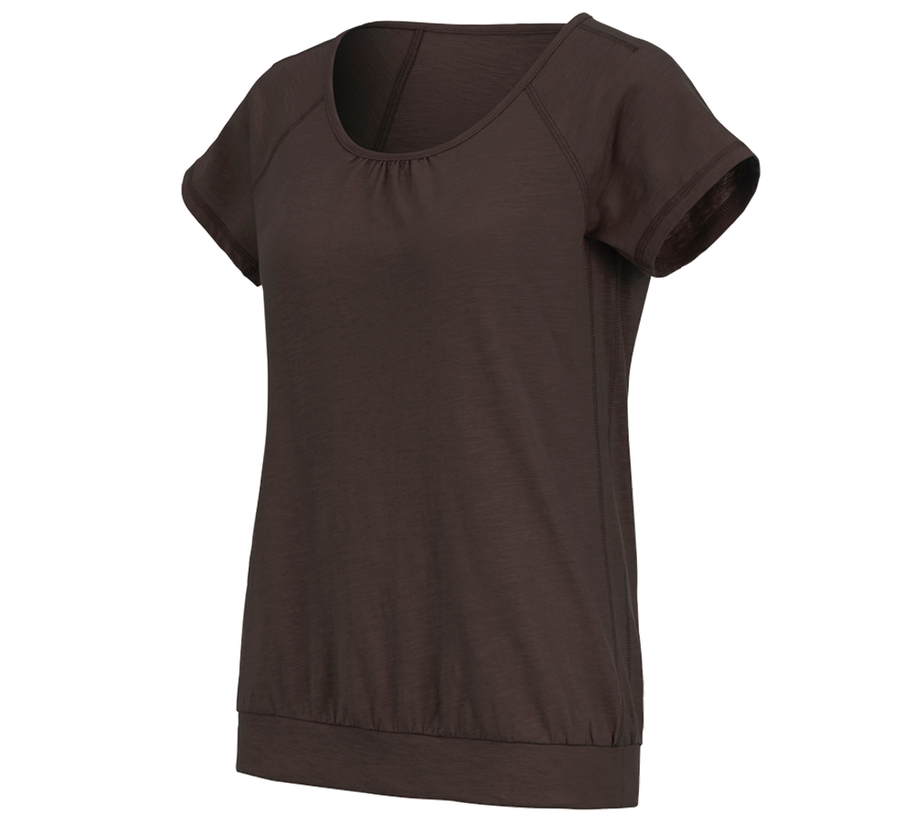 Trička | Svetry | Košile: e.s. Tričko cotton slub, dámské + kaštan