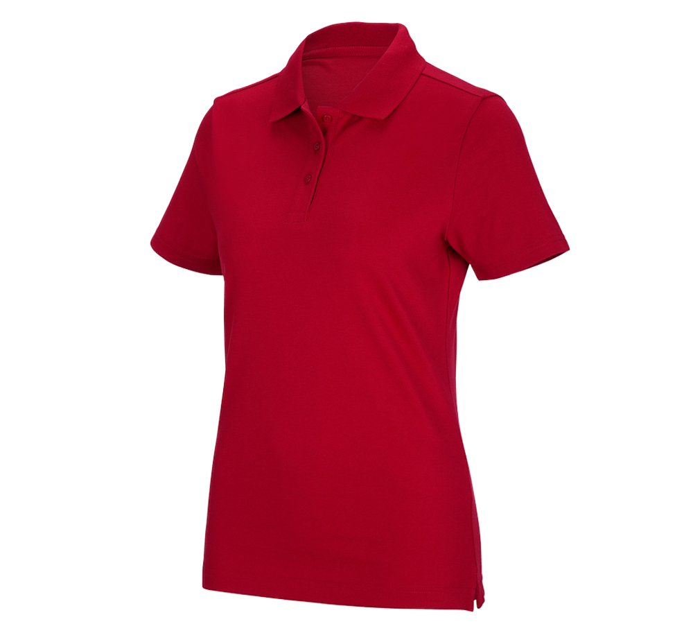 Trička | Svetry | Košile: e.s. Funkční polo tričko poly cotton, dámské + ohnivě červená