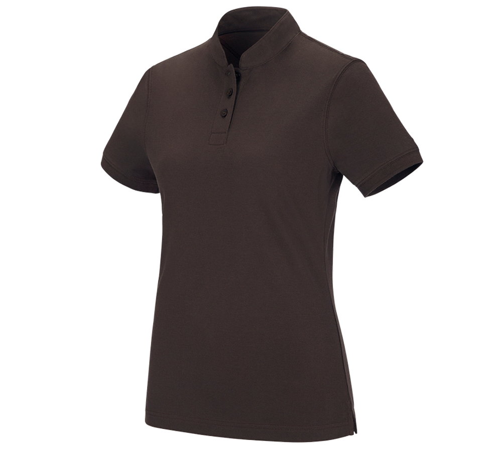 Trička | Svetry | Košile: e.s. Polo tričko cotton Mandarin, dámské + kaštan